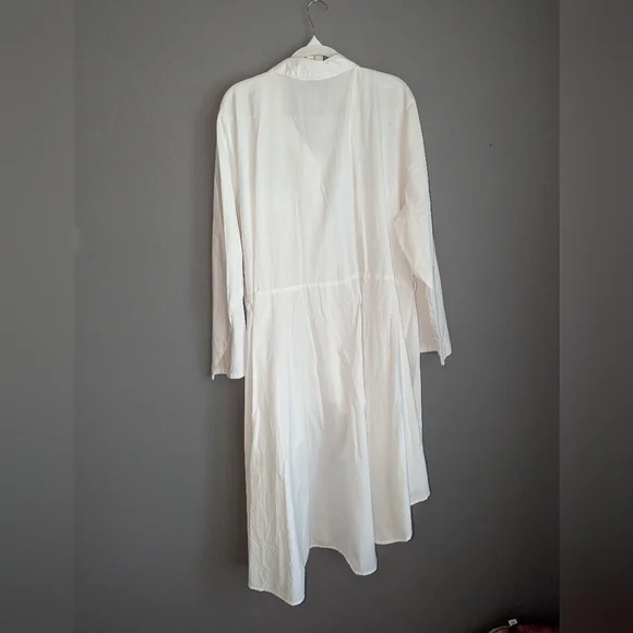 Women's Ashley Stewart White High-low Button Front Blouse With Waist Tie Size 26 - Picture 4 of 4